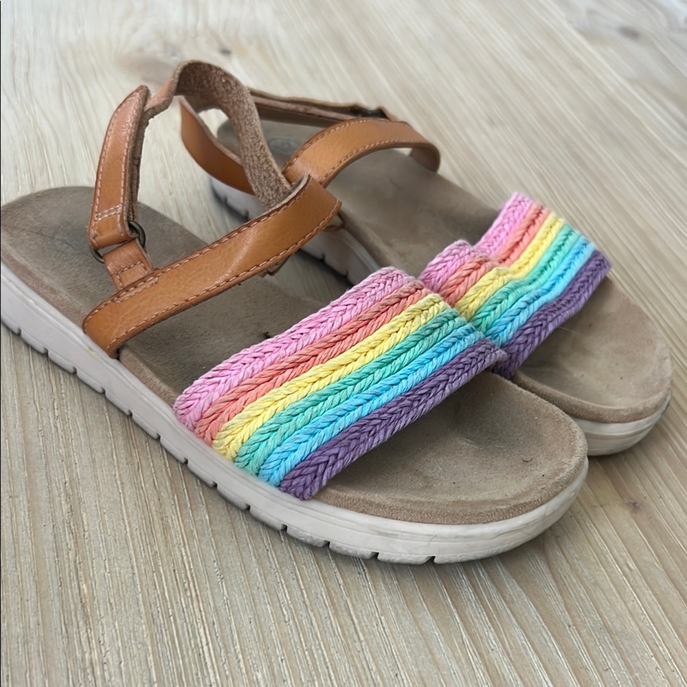 Colorful cat and jack rainbow espadrille and leather Kids Sandals